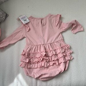 Posh Peanut Pink Ruffle Baby Romper